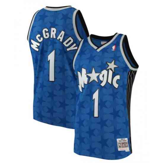 Men Orlando Magic #1 Tracy McGrady 2000 01 Blue Stitched Jerse