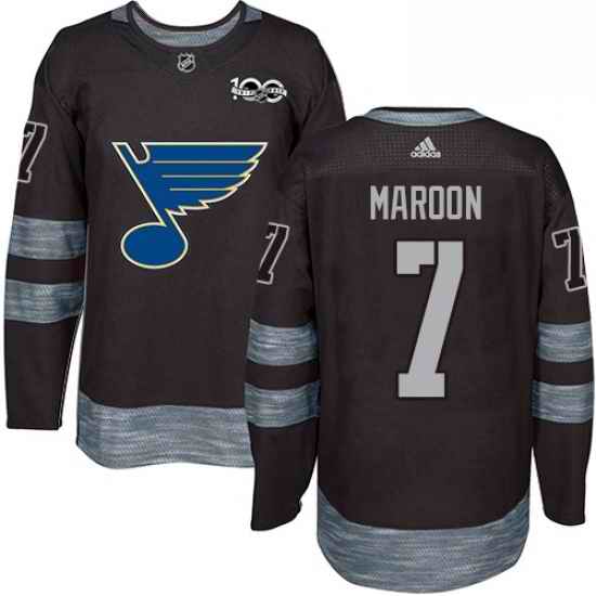 Mens Adidas St Louis Blues #7 Patrick Maroon Authentic Black 1917 2017 100th Anniversary NHL Jersey