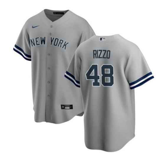 Men New York Yankees #48 Anthony Rizzo Grey Cool Base Stitched Baseball Jersey