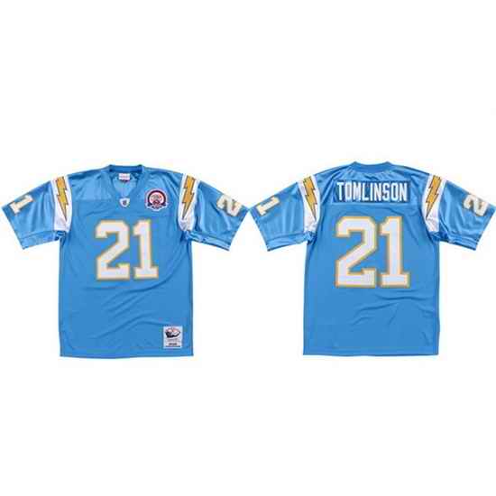 Men Los Angeles Chargers #21 LaDainian Tomlinson 2009 Blue Stitched Game Jersey