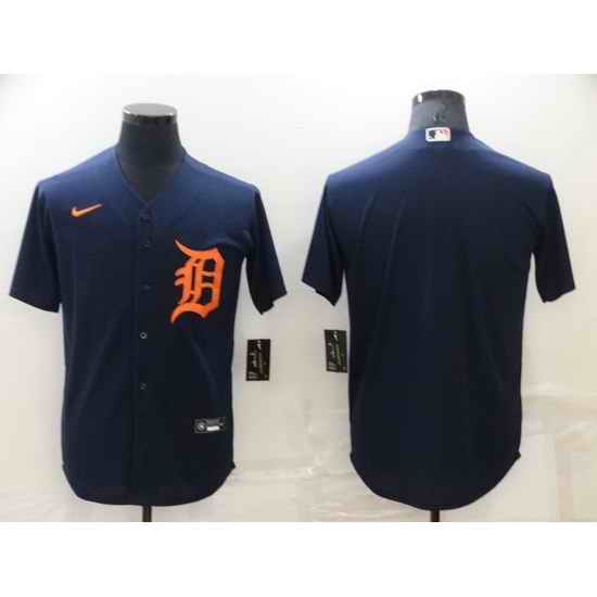 Men Detroit Tigers Blank Navy Cool Base Stitched jersey