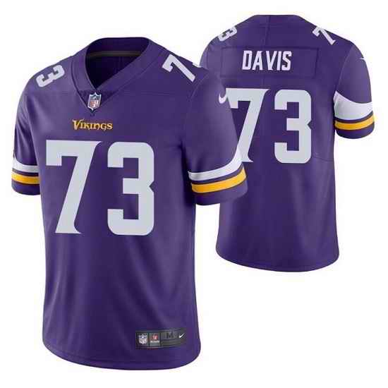 Men Minnesota Vikings #73 Jesse Davis Purple Vapor Untouchable Stitched Jersey