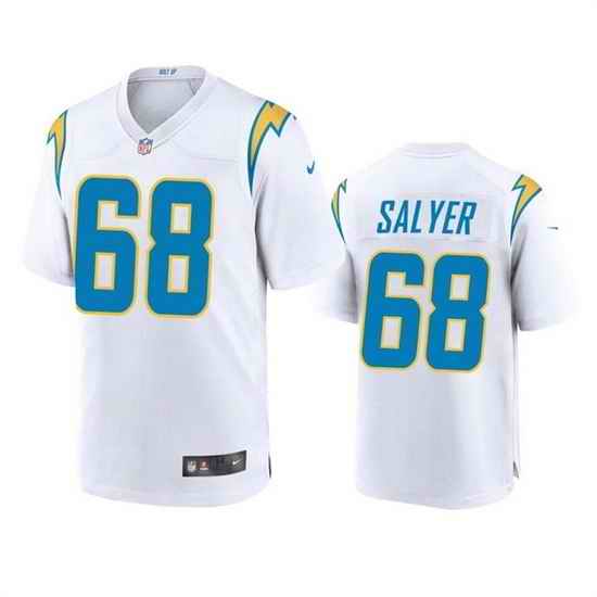 Men Los Angeles Chargers #68 Jamaree Salyer White Stitched Jersey