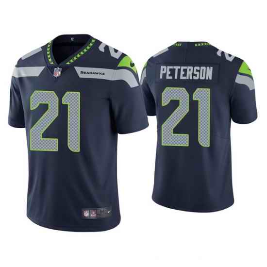 Men Seattle Seahawks #21 Adrian Peterson Navy Vapor Untouchable Limited Stitched Jersey