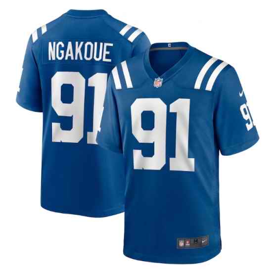 Men Indianapolis Colts #91 Yannick Ngakoue Royal Stitched Game Jersey