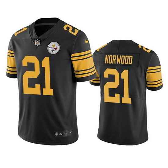 Men Pittsburgh Steelers #21 Tre Norwood Black Color Rush Limited Stitched Jerse