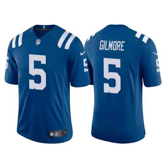 Men Indianapolis Colts #5 Stephon Gilmore Blue Stitched Football Jerseyy