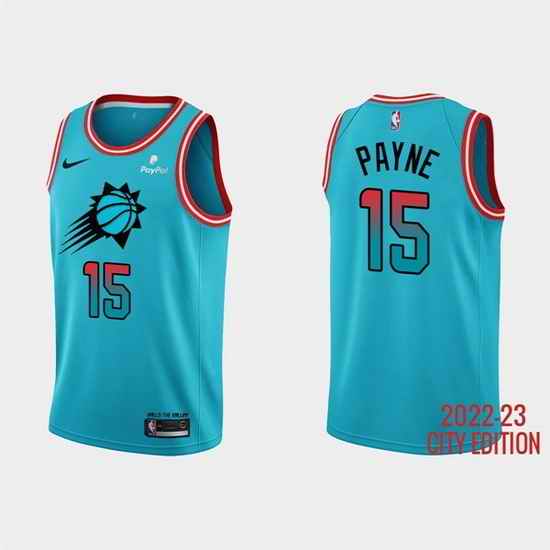 Men Phoenix Suns #15 Cameron Payne 2022 23 Blue City Edition Stitched Basketball Jersey