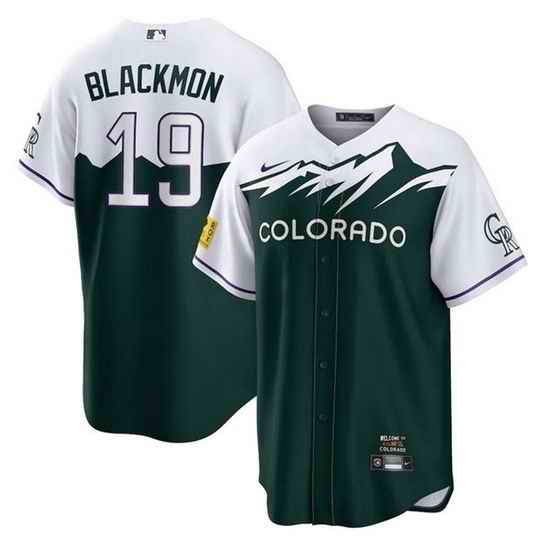 Men Colorado Rockies #19 Charlie Blackmon 2022 Green City Connect Stitched Baseball Jerseys