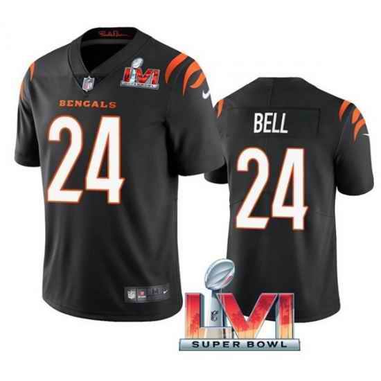 Nike Cincinati Bengals #24 Vonn Bell Black 2022 Super Bowl LVI Vapor Limited Jersey