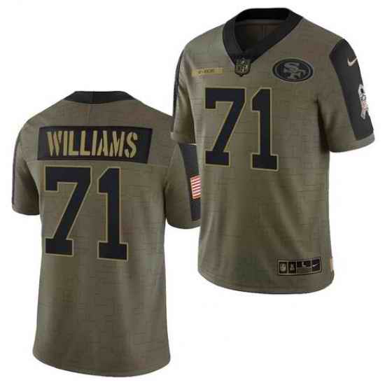 Men San Francisco 49ers #71 Trent Williams 2021 New Salute To Service Limited Jersey