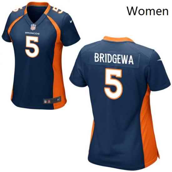 Women Nike Denver Broncos #5 Teddy Bridgewater Navy Vapor Untouchable Limited Jersey