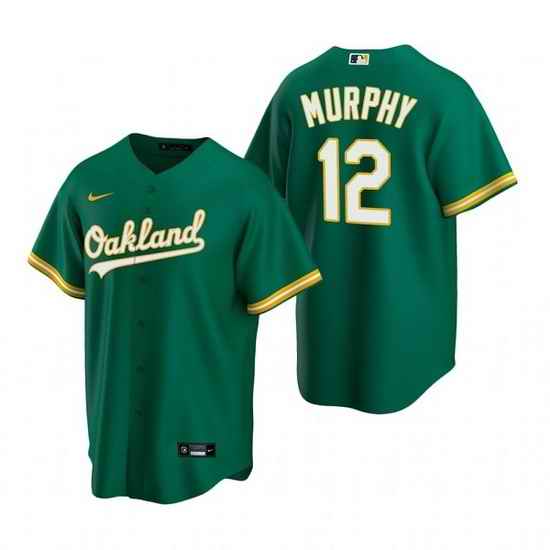 Men Oakland Athletics #12 Sean Murphy Green Cool Base Stitched Jerseys