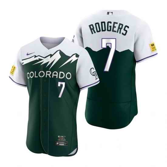 Men Nike Nike Colorado Rockies #7 Brendan Rodgers City Connect Stitched Flex Base Baseball Jersey