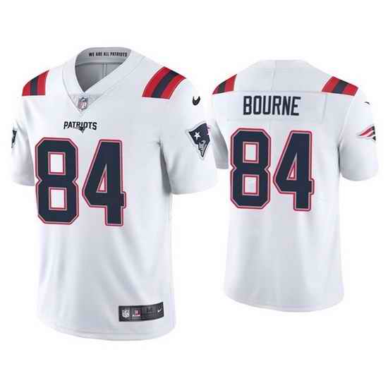 Men New England Patriots #84 Kendrick Bourne 2021 White Vapor Untouchable Limited Stitched Jersey