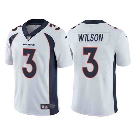 Men Denver Broncos #3 Russell Wilson White Vapor Untouchable Limited Stitched Jersey