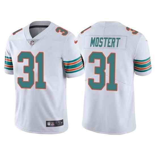 Men Miami Dolphins #31 Raheem Mostert White Color Rush Limited Stitched Football Jersey