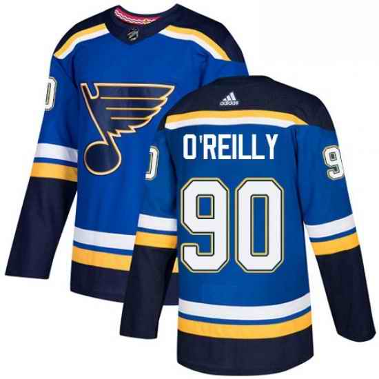 Mens Adidas St Louis Blues #90 Ryan OReilly Authentic Royal Blue Home NHL Jerse