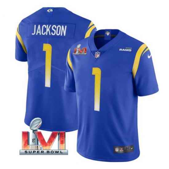 Nike Los Angeles Rams #1 Desean Jackson Royal 2022 Super Bowl LVI Vapor Limited Jersey