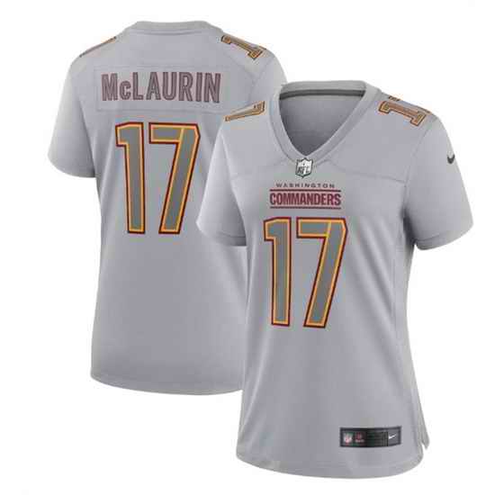 Women Washington Commanders #17 Terry McLaurin Grey Atmosphere Fashion Stitched Game Jersey