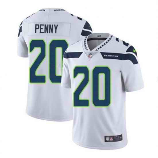 Men Seattle Seahawks #20 Rashaad Penny White Vapor Untouchable Limited Stitched Jersey