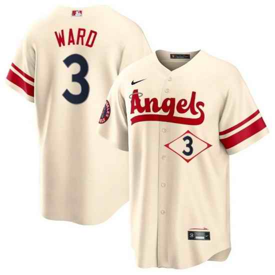 Men Los Angeles Angels #3 Taylor Ward 2022 Cream City Connect Cool Base Stitched Jerseyy