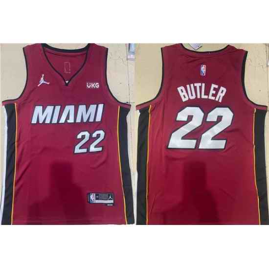 Men Miami Heat #22 Jimmy ButlerRed Stitched Basketball Jersey