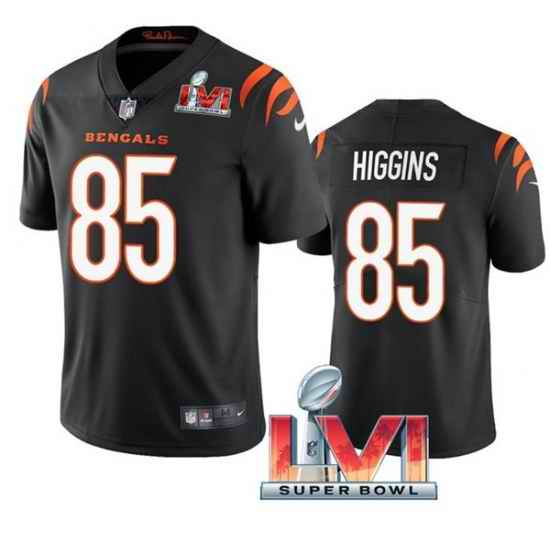 Nike Cincinati Bengals #85 Tee Higgins Black 2022 Super Bowl LVI Vapor Limited Jersey