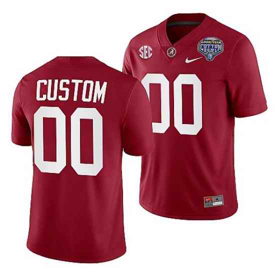 Alabama Crimson Tide Custom Crimson 2021 Cotton Bowl College Football Playoff Jersey