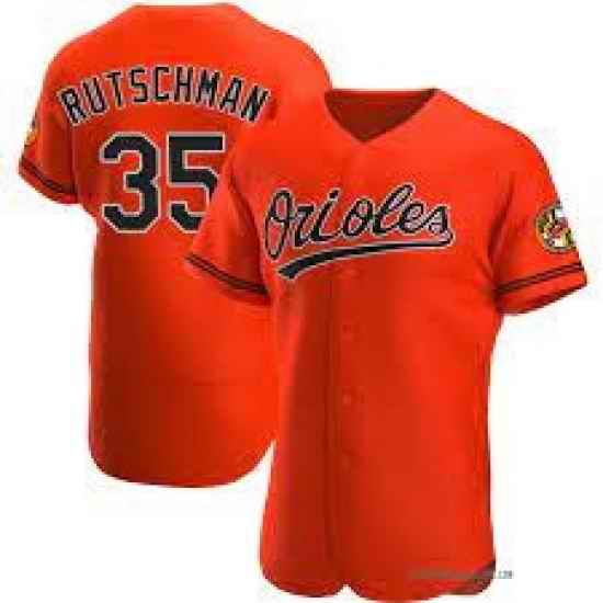 Men Baltimore Orioles #35 Adley  Rutschman Orange Flexbase Jersey