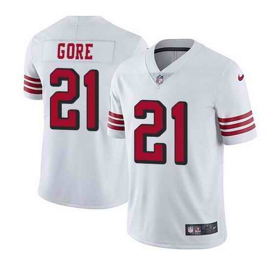 Men San Francisco 49ers #21 Frank Gore White Stitched jersey