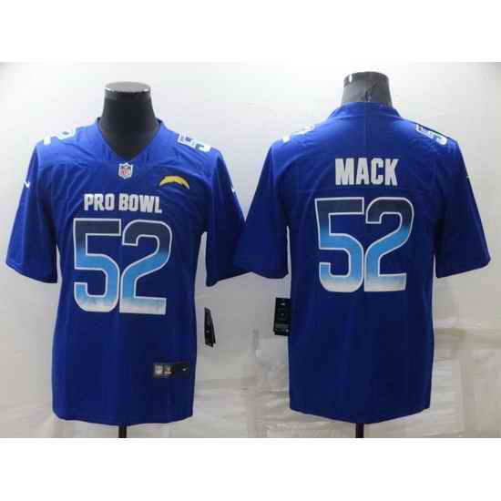 Men Los Angeles Chargers #52 Khalil Mack Royal Pro Bowl Stitched jersey