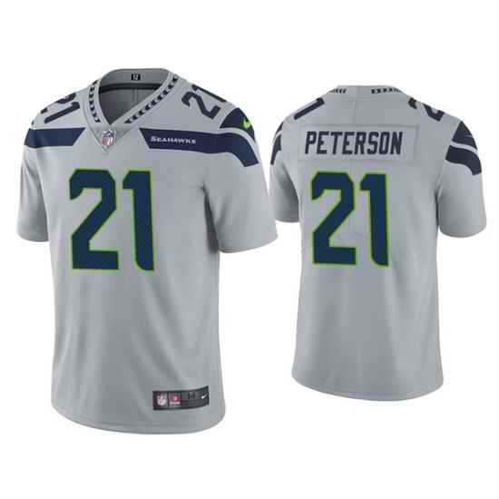 Men Seattle Seahawks #21 Adrian Peterson Grey Vapor Untouchable Limited Stitched Jersey