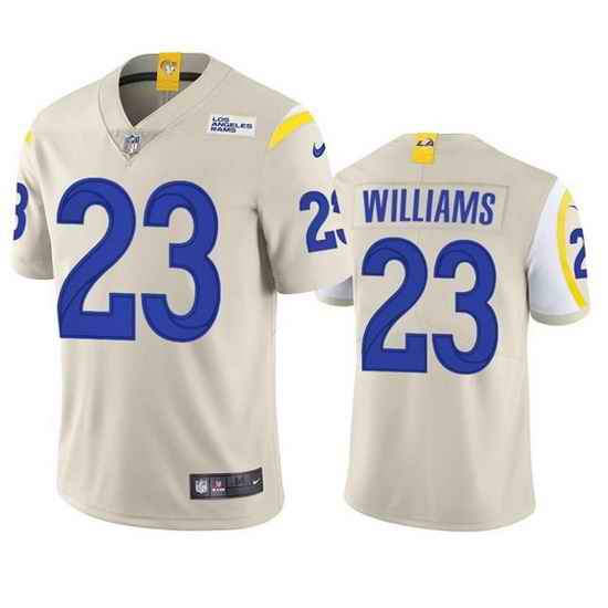 Men Los Angeles Rams #23 Kyren Williams Bone Vapor Untouchable Limited Stitched Football Jersey