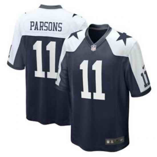 Men Nike Dallas Cowboys Micah Parsons #11 Blue Thanksgivens Stitched Jersey