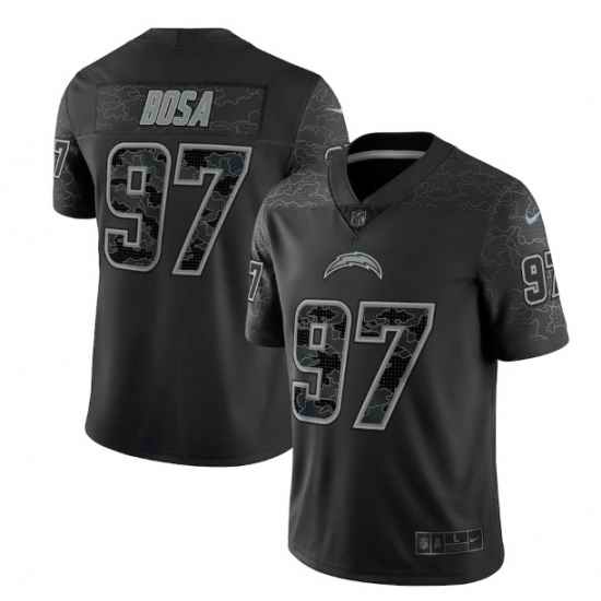 Men Los Angeles Chargers #97 Joey Bosa Black Reflective Limited Stitched Football Jersey