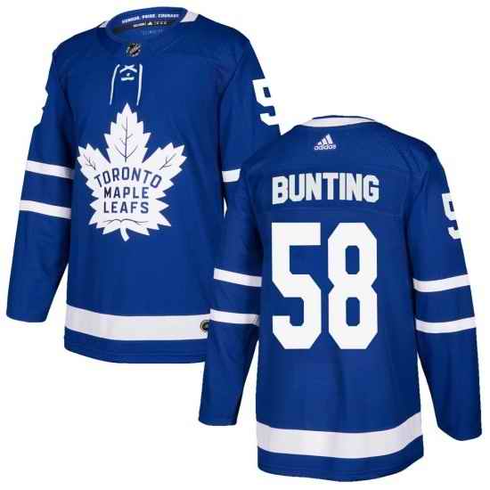 Men Toronto Maple Leafs #58 Michael Bunting Blue Stitched Jersey