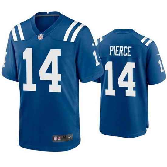 Men Indianapolis Colts #14 Alec Pierce Blue Stitched Football Jersey
