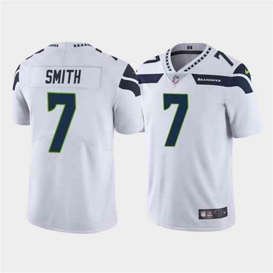Men Seattle Seahawks #7 Geno Smith White Vapor Untouchable Limited Stitched Jersey