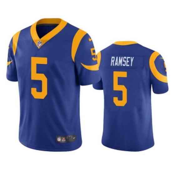 Men Los Angeles Rams #5 Jalen Los Angeles Ramsey Blue Vapor Untouchable Limited Stitched Jersey