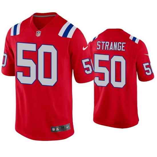 Men New England Patriots #50 Cole Strange Red Vapor Untouchable Limited Stitched Jersey