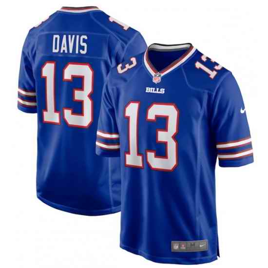 Men Buffalo Bills #13 Gabe Davis Royal Stitched Game Jersey