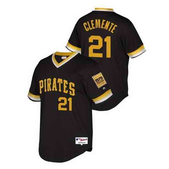 Men Pittsburgh Pirates #21 Roberto Clemente Black Cool Base Stitched jersey