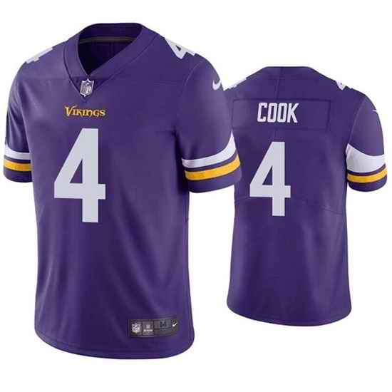 Men Minnesota Vikings #4 Dalvin Cook Purple Vapor Untouchable Stitched Jersey