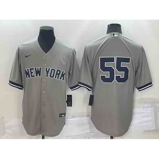 Men New York Yankees #55 Domingo Germ E1n Grey Cool Base Stitched Baseball Jersey