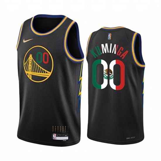 Men Golden State Warriors #00 Jonathan Kuminga 2022 Black Special Mexico City Edition Stitched Jersey