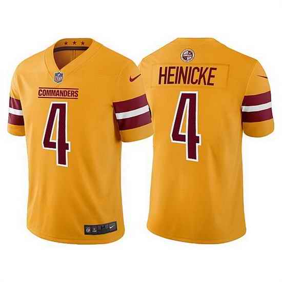 Men Washington Commanders #4 Taylor Heinicke Gold Vapor Untouchable Stitched Football jersey