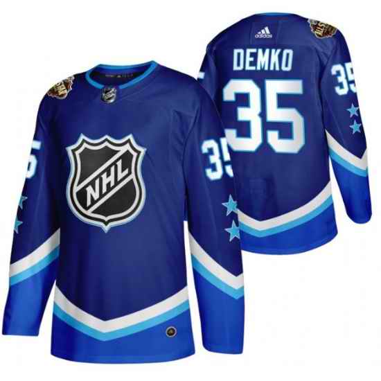 Men Vancouver Canucks #35 Thatcher Demko 2022 All Star Blue Stitched Jersey