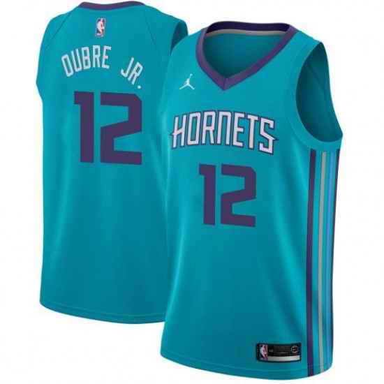 Nike Charlotte Hornets #12 Kelly Oubre Jr  Teal NBA Jordan Swingman Icon Edition Jersey