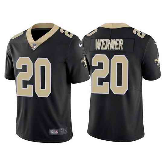 Men New Orleans Saints #20 Pete Werner Black Vapor Limited Stitched Jersey